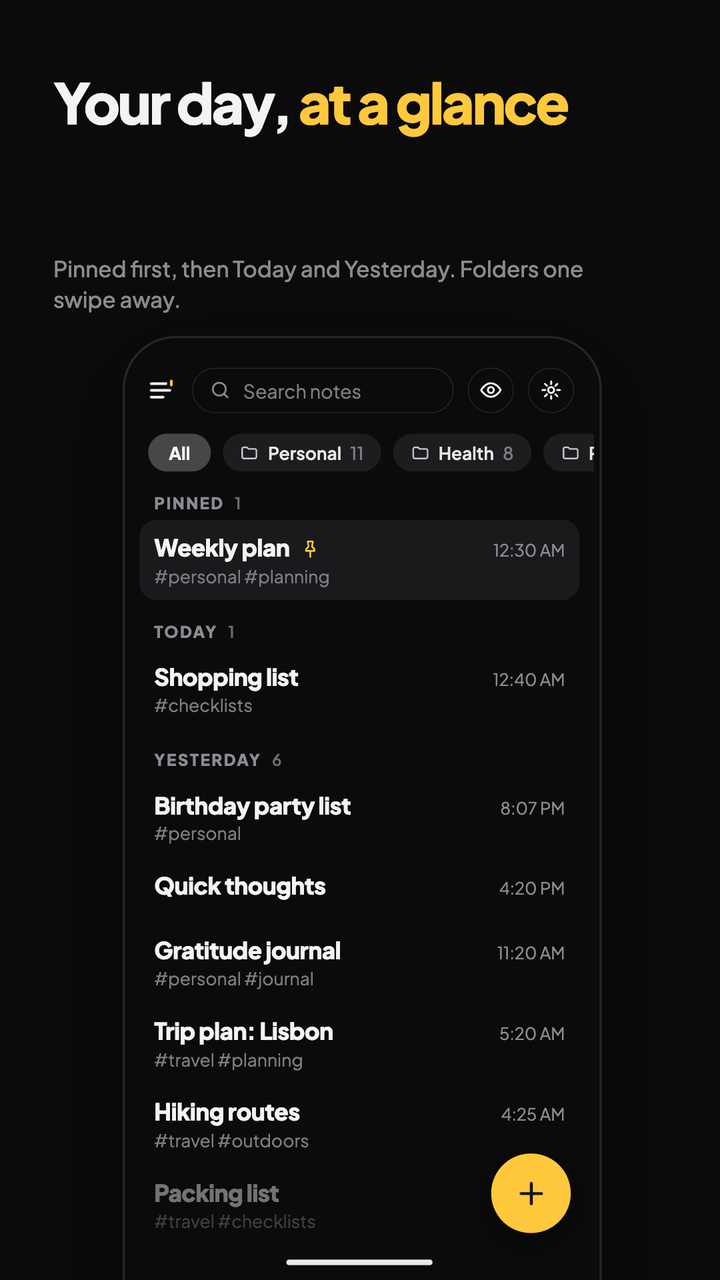 Your day at a glance