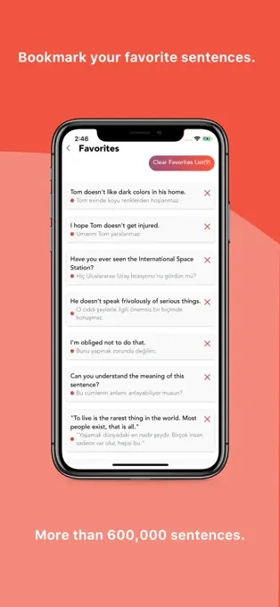 Bookmark your favourite sentences