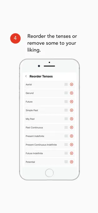 Reorder the tenses or remove some